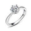 925 Sterling Silver Platinum Plated Ring with Zirconia Decoration