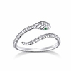 925 sterling silver round dainty spirit snake adjustable statement ring for women girls men birthday christmas size 5-8