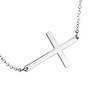925 sterling silver sideways cross necklace 16 2