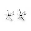 925 Sterling Silver Starfich Pattern Platinum Plated Earrings