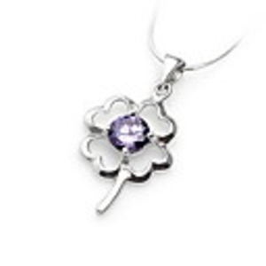 925 Sterling Silver With CZ Cubic Zirconia Decoration Platinum Plated Pendant
