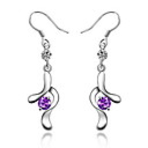 925 Sterling Silver With Platinum Plated Earrings with Shining Rhinestone