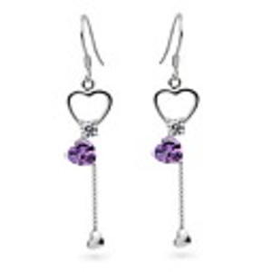 925 Sterling Silver With Platinum Plated Earrings with Shining Rhinestone