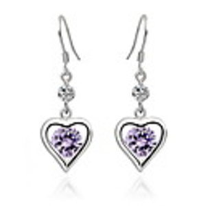 925 Sterling Silver With Platinum Plated Earrings with Shining Rhinestone