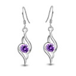925 Sterling Silver With Platinum Plated Earrings with Shining Rhinestone