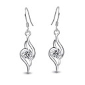 925 Sterling Silver With Platinum Plated Earrings with Shining Rhinestone