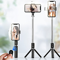 950mm 3in1 Wireless Bluetooth Selfie Stick With Fill Light Foldable Mini Tripod Expandable Monopod for iPhone IOS Android miniinthebox