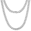 9mm curb mens necklace silver chain cuban - stainless steel jewellery - neck link chains for men man women boys kids - 18 20 22 24 - 8mm bracelet 7.5 8 8.5 9 - flat 2mm thick