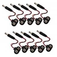 9v Battery Clip Snap Accessories with 2.1 X 5.5mm Male Dc Plug for Arduino(10 Pack)