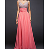 A-Line Beautiful Back Sexy Engagement Prom Dress V Neck Sleeveless Floor Length Chiffon with Beading 2020