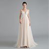 A-Line Beautiful Back Sexy Wedding Guest Formal Evening Dress V Neck Sleeveless Sweep / Brush Train Lace Tulle with Beading 2020
