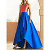 A-Line Beautiful Back Sexy Wedding Guest Prom Dress Halter Neck Sleeveless Asymmetrical Satin with Beading Appliques 2020