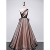 A-Line Color Block Celebrity Style Engagement Prom Dress One Shoulder Sleeveless Floor Length Tulle with Pleats Overskirt 2020 miniinthebox