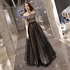 A-Line Color Block Elegant Engagement Formal Evening Dress Off Shoulder Sleeveless Floor Length Tulle with Pattern / Print 2021 miniinthebox