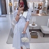 A-Line Color Block Elegant Holiday Cocktail Party Dress V Neck Half Sleeve Tea Length Jersey with Bow(s) 2021 miniinthebox