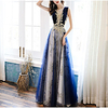 A-Line Color Block Elegant Wedding Guest Formal Evening Dress Illusion Neck Sleeveless Floor Length Tulle with Appliques 2021 miniinthebox