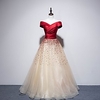 A-Line Color Block Sparkle Engagement Prom Dress Off Shoulder Short Sleeve Floor Length Tulle with Pleats Sequin 2020 miniinthebox
