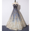 A-Line Color Block Sparkle Prom Formal Evening Dress Strapless Sleeveless Floor Length Tulle with Pleats Pattern / Print 2020
