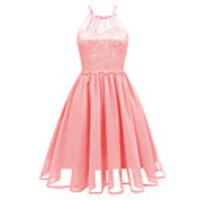 A-Line Elegant Minimalist Party Wear Cocktail Party Dress Halter Neck Sleeveless Short / Mini Lace with Pleats 2020