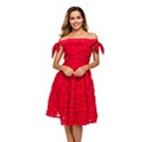 A-Line Elegant Minimalist Party Wear Cocktail Party Dress Off Shoulder Short Sleeve Knee Length Lace with Bow(s) Tassel 2020
