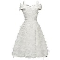 A-Line Elegant Minimalist Party Wear Cocktail Party Dress Off Shoulder Short Sleeve Short / Mini Lace with Tassel 2020