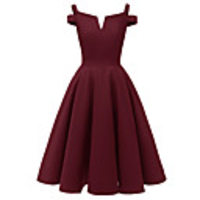 A-Line Elegant Minimalist Party Wear Cocktail Party Dress Off Shoulder Short Sleeve Short / Mini Satin with Pleats 2020