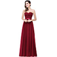 A-Line Elegant Minimalist Wedding Guest Formal Evening Dress Strapless Sleeveless Floor Length Chiffon with Pleats 2020