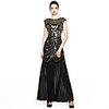 A-Line Elegant Vintage Holiday Party Wear Dress Jewel Neck Sleeveless Floor Length Spandex Tulle with Sequin Embroidery 2020