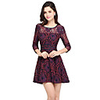 A-Line Elegant Vintage Party Wear Cocktail Party Dress Jewel Neck 3/4 Length Sleeve Short / Mini Lace with Pleats 2020