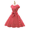 A-Line Elegant Vintage Party Wear Cocktail Party Dress Jewel Neck Short Sleeve Short / Mini Cotton with Bow(s) Pleats 2020
