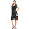 A-Line Elegant Vintage Party Wear Cocktail Party Dress V Neck Sleeveless Knee Length Spandex with Sequin Tassel 2020