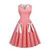 A-Line Elegant Vintage Party Wear Cocktail Party Dress V Neck Sleeveless Short / Mini Spandex with Bow(s) Pleats 2020