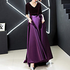 A-Line Elegant Vintage Wedding Guest Formal Evening Dress V Neck Half Sleeve Floor Length Satin Velvet with Bow(s) 2021 miniinthebox