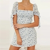 A-Line Flirty Boho Holiday Party Wear Dress Scoop Neck Short Sleeve Short / Mini Spandex with Bow(s) Pattern / Print 2020