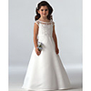 A-Line Floor Length Wedding / Party Flower Girl Dresses - Lace Sleeveless Jewel Neck with Beading