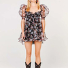 A-Line Floral Boho Holiday Party Wear Dress Scoop Neck Short Sleeve Short / Mini Organza with Ruffles Pattern / Print 2021 miniinthebox