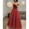 A-Line Glittering Elegant Engagement Prom Dress Off Shoulder Sleeveless Floor Length Tulle with Beading Ruffles 2020 miniinthebox