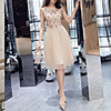 A-Line Hot Glittering Homecoming Cocktail Party Dress Illusion Neck Sleeveless Knee Length Tulle with Sequin Tassel 2020