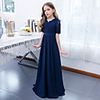 A-Line Jewel Neck Floor Length Chiffon / Lace Junior Bridesmaid Dress with Pleats