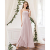 A-Line Jewel Neck Floor Length Chiffon Bridesmaid Dress with Pleats miniinthebox