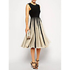 A-Line Little Black Dress Black Wedding Guest Cocktail Party Dress Jewel Neck Sleeveless Knee Length Polyester with Pleats 2020