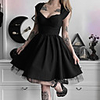 A-Line Little Black Dress Sexy Party Wear Cocktail Party Dress Scoop Neck Short Sleeve Short / Mini Cotton with Pleats 2020