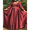 A-Line Luxurious Sexy Wedding Guest Formal Evening Dress V Neck 3/4 Length Sleeve Floor Length Satin with Pleats 2020