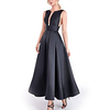 A-Line Minimalist Elegant Engagement Formal Evening Dress Jewel Neck Sleeveless Ankle Length Stretch Satin with Pleats 2020