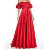 A-Line Minimalist Elegant Engagement Formal Evening Dress Off Shoulder Short Sleeve Sweep / Brush Train Satin with Pleats 2020