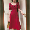 A-Line Minimalist Elegant Party Wear Cocktail Party Dress Scoop Neck Short Sleeve Knee Length Spandex with Bow(s) 2020