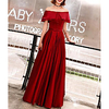 A-Line Minimalist Elegant Party Wear Prom Dress Off Shoulder Short Sleeve Floor Length Satin with Bow(s) Pleats 2020