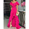 A-Line Minimalist Party Wear Formal Evening Dress Off Shoulder Sleeveless Asymmetrical Stretch Satin with Ruffles Split 2020