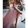 A-Line Minimalist Sexy Engagement Formal Evening Dress Sweetheart Neckline Sleeveless Court Train Tulle with Pleats 2020