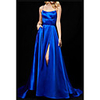 A-Line Minimalist Sexy Wedding Guest Formal Evening Dress Spaghetti Strap Sleeveless Sweep / Brush Train Satin with Sleek Split 2020